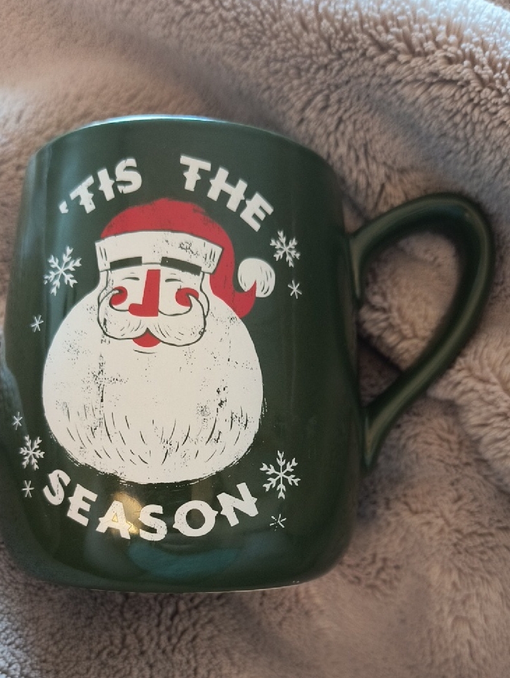 Threshold Green Holiday Santa Mug with Red Accent